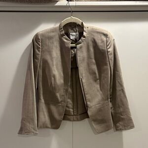 Akris Beige Open-Front Blazer